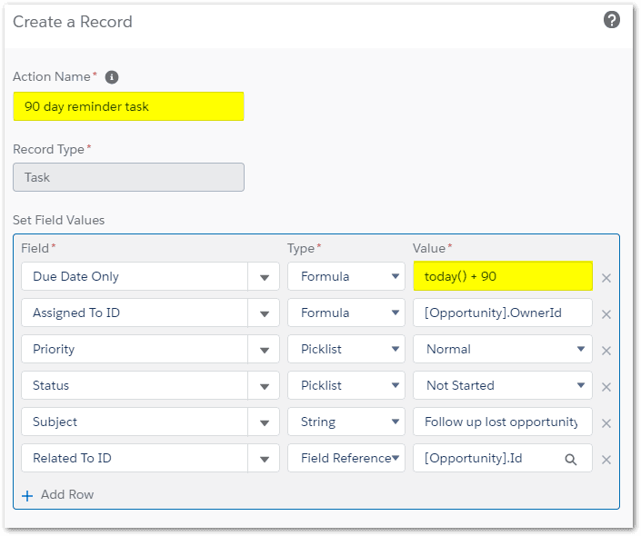 Create a Record using Process Builder in Salesforce
