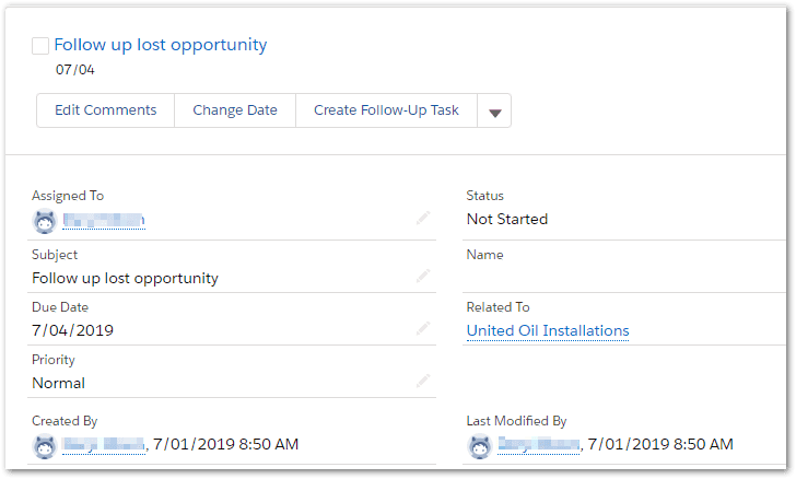 Process Builder outcome in Salesforce