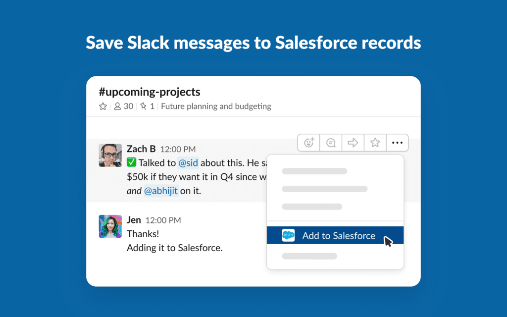 Slack messages within Salesforce